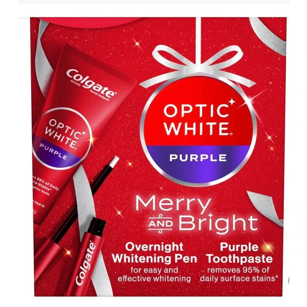 Colgate Optic White Overnight Whitening Pen & Advanced Toothpaste w/ Travel Size
